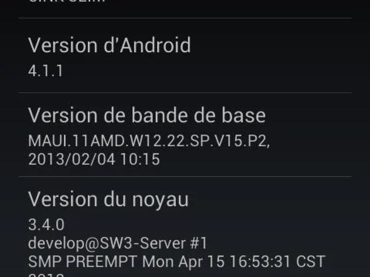 Le Wiko Cink Slim croque la mise à jour d'Android 4.1 Jelly Bean