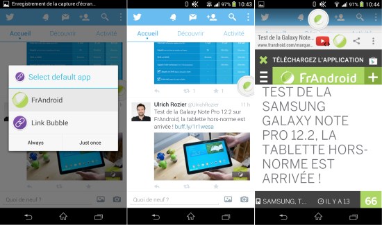 L’application Link Bubble est bien arrivée sur le Play Store