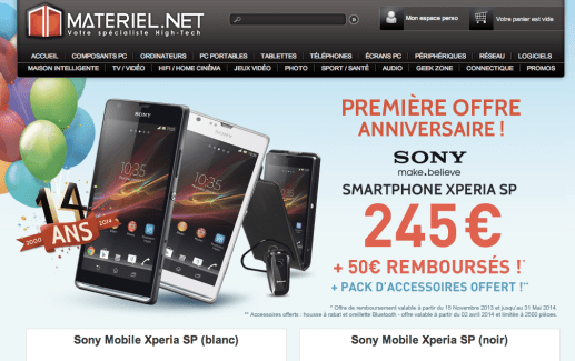 Bon plan : Sony Xperia SP à 195 euros avec 40 euros d’accessoires offerts