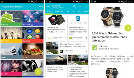 Palabre est un joli lecteur de flux RSS doté d’une interface Material Design