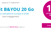 🔥 Bon plan : forfait sans engagement 20 Go pour 1,99 euros par mois chez B&You pendant 1 an