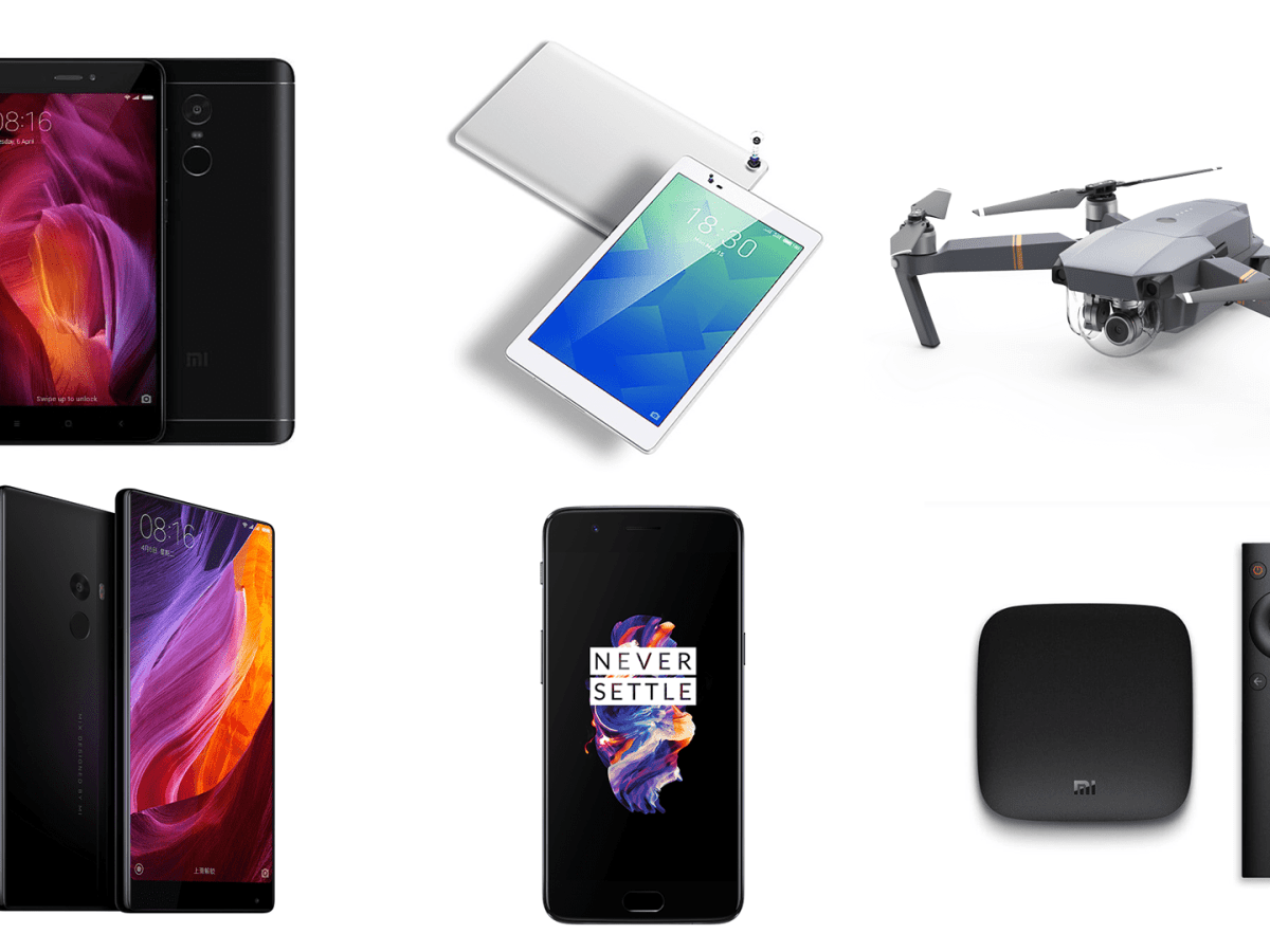 6 offres de la semaine sur GearBest : Xiaomi Mi Mix 2, Lenovo P8, Xiaomi Redmi Note 4, DJI Mavic Pro, One Plus 5 et Xiaomi Mi Box