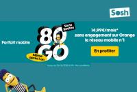 Sosh prolonge son excellent forfait mobile 80 Go jusqu'à la fin du mois