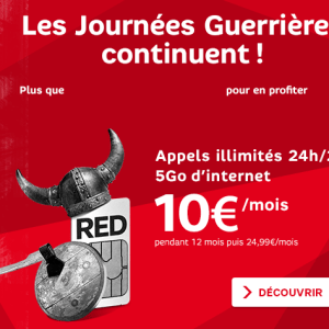 SFR RED prolonge jusqu’au 26 mai ses offres guerrières : 5 Go à 10 euros par mois !