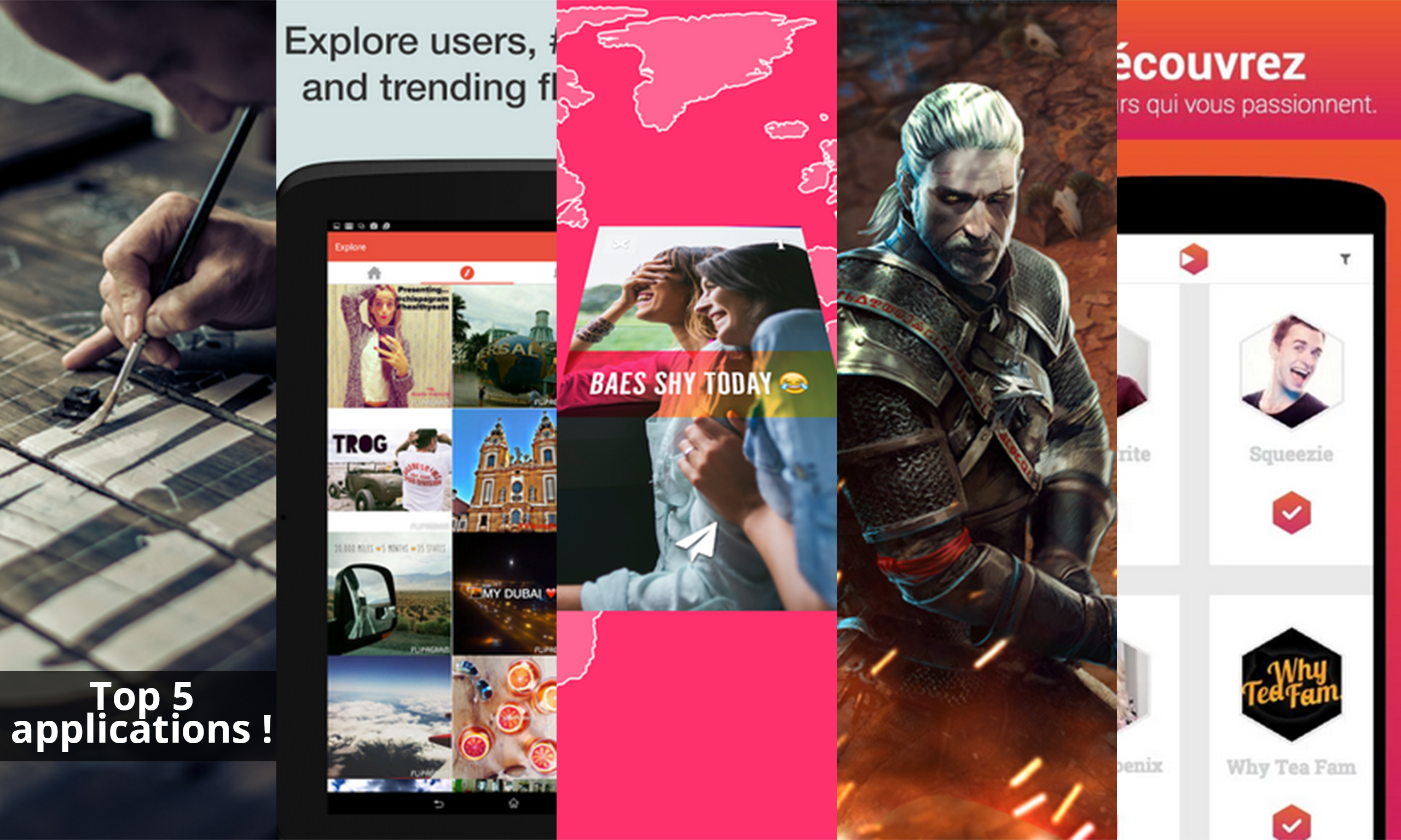 Les apps de la semaine : Behance, Flipagram, Fling, The Witcher Battle Arena et Vidclust
