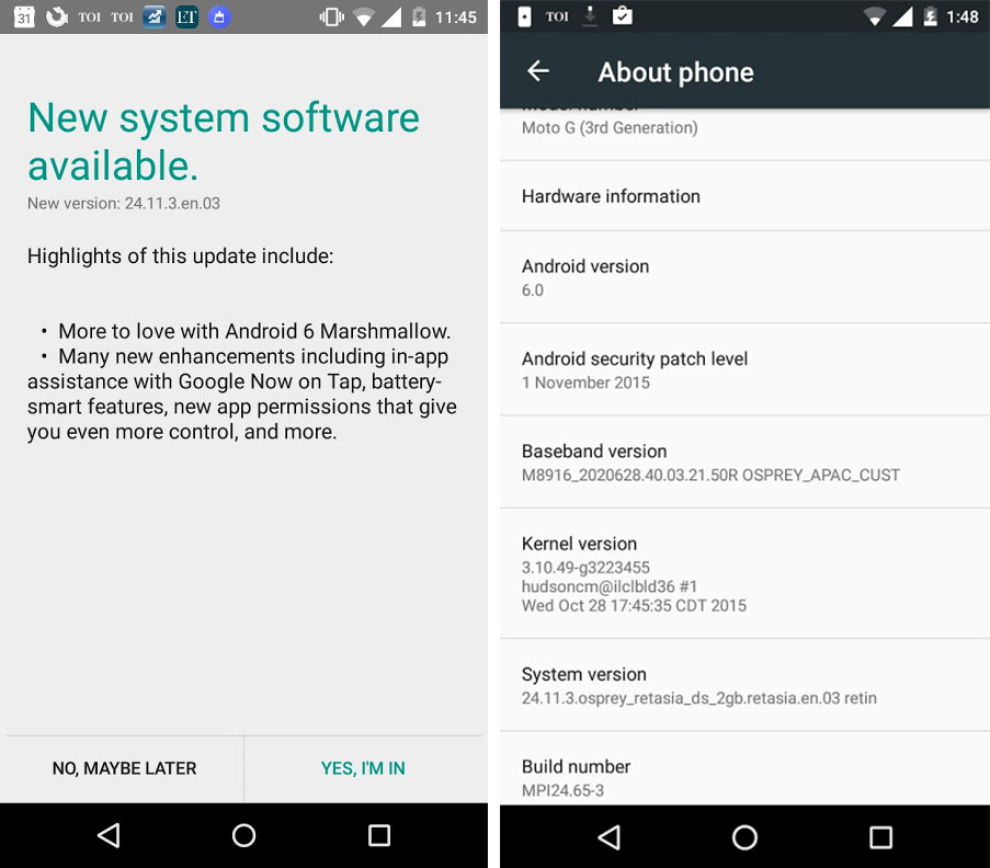 Motorola Moto G 2015 : la bêta test d’Android 6.0 Marshmallow a débuté