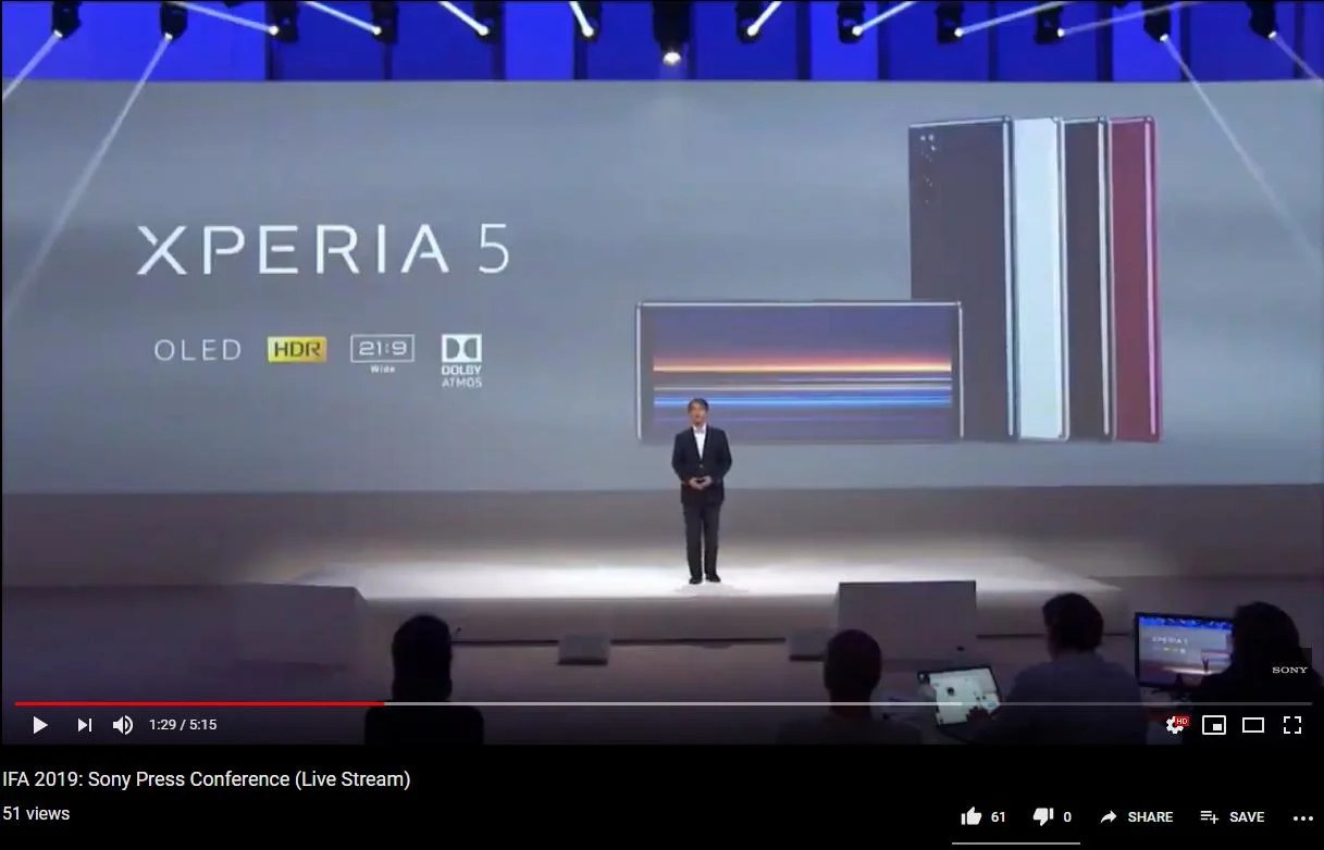 Sony Xperia 5 : la diffusion d’un essai de stream aurait dévoilé le smartphone