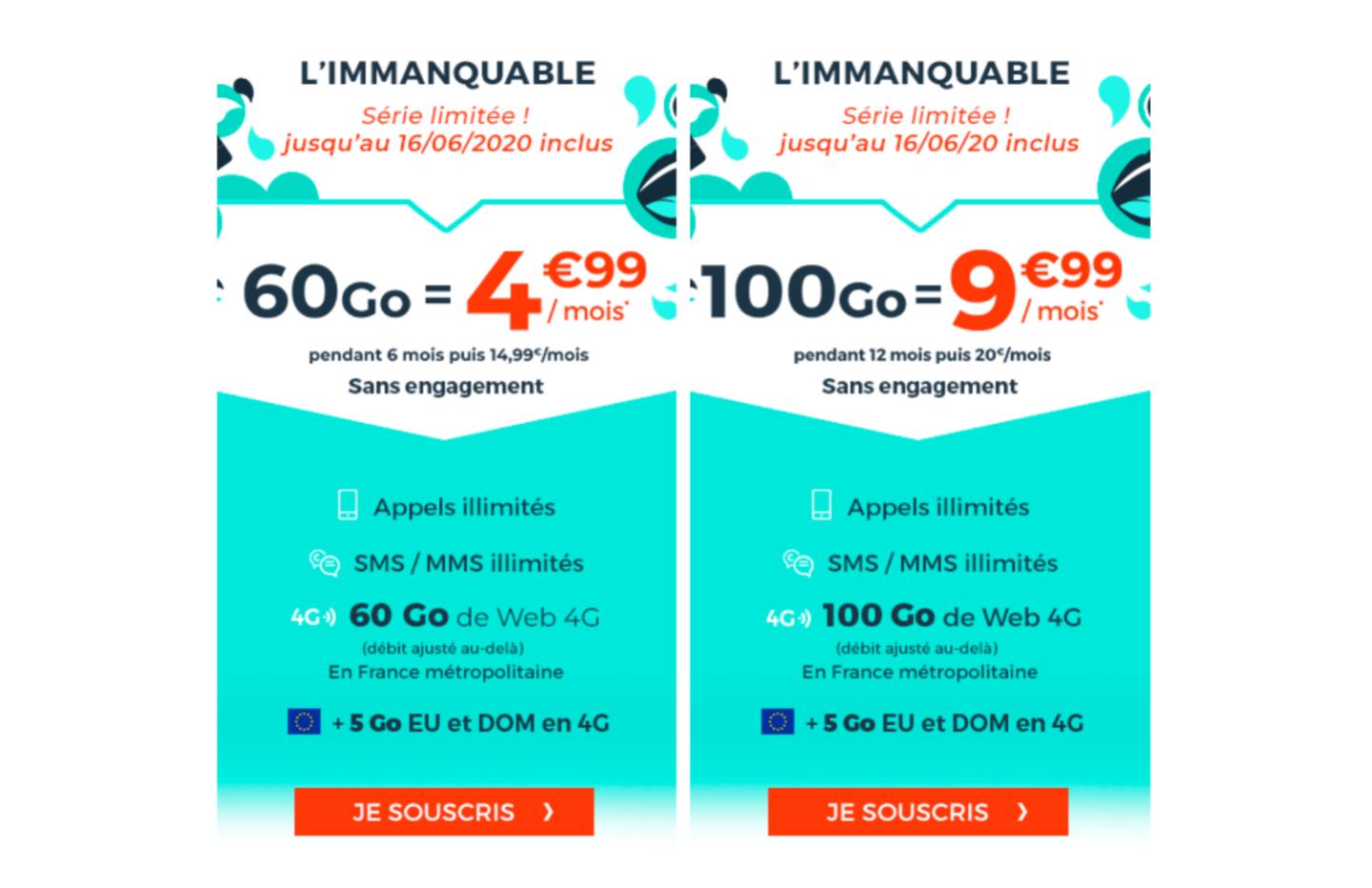 60 Go à 4,99 € ou 100 Go à 9,99 € : quel forfait mobile en promotion choisir ?