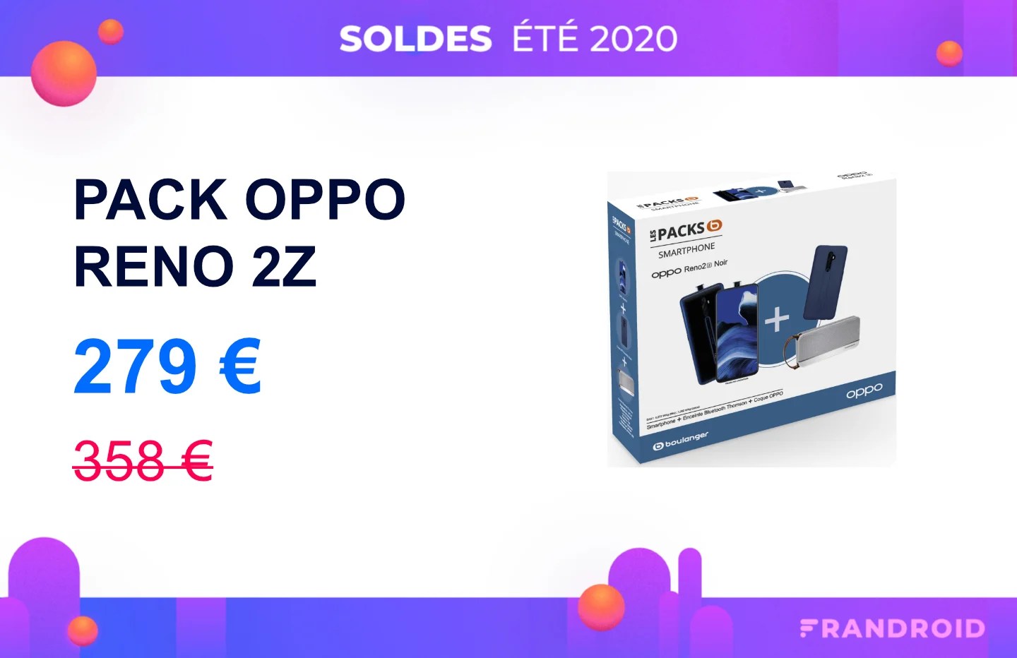 L’Oppo Reno 2Z (en pack avec une enceinte) est à moins de 280 euros