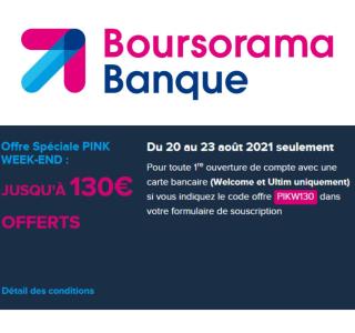Boursorama Banque : il suffit d’ouvrir un compte pour recevoir 130 € offerts