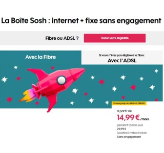 Offre box Internet : la Boîte Sosh avec la Fibre est de retour à moitié prix