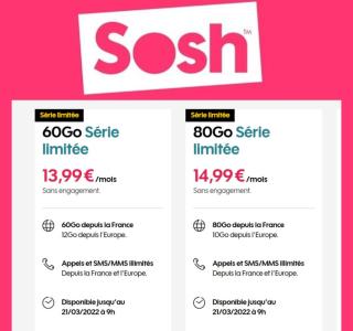 Sosh met à jour ses forfaits mobile avec 2 nouvelles offres en série limitée