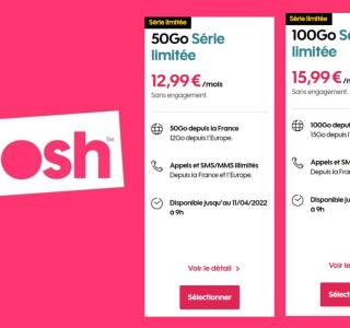 Sosh revient dans la course aux forfaits pas chers : 50 et 100 Go à partir de 12,99€/mois