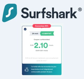 VPN : Surfshark devient de plus en plus abordable (seulement 2,10€/mois)