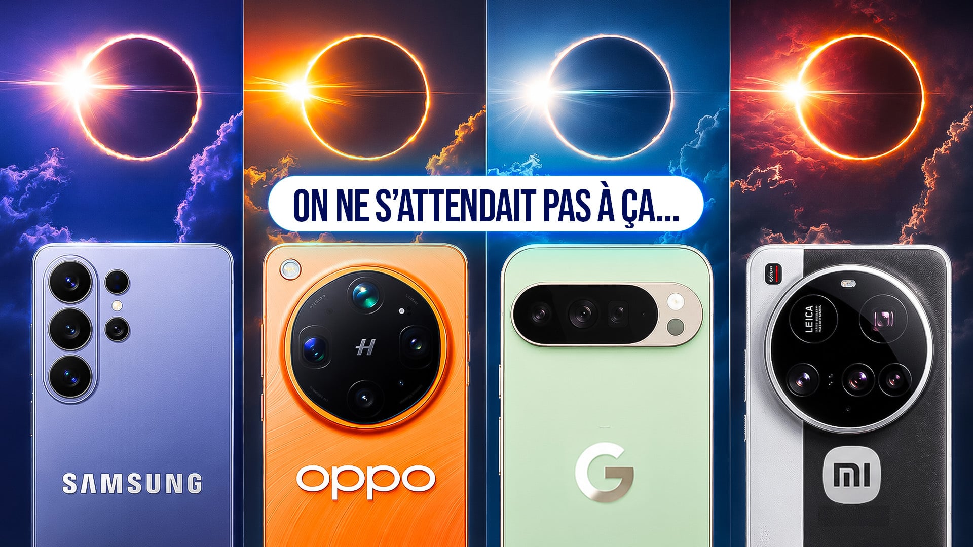On a pris en photo l&rsquo;éclipse avec quatre smartphones différents : lequel est le meilleur ? (Samsung, Oppo, Xiaomi, Google)