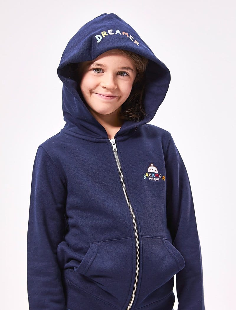 Sweat à capuche bleu Dreamer unisexe, Molang, 50€