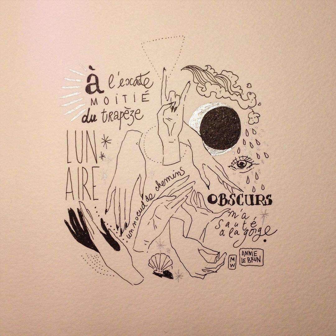 Un vers d’Annie Le Brun par Diglee (Instagram)