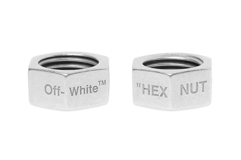 Des bagues « Hex-nut-shaped ring » de Off-White par Virgil Abloh. © Off-White.