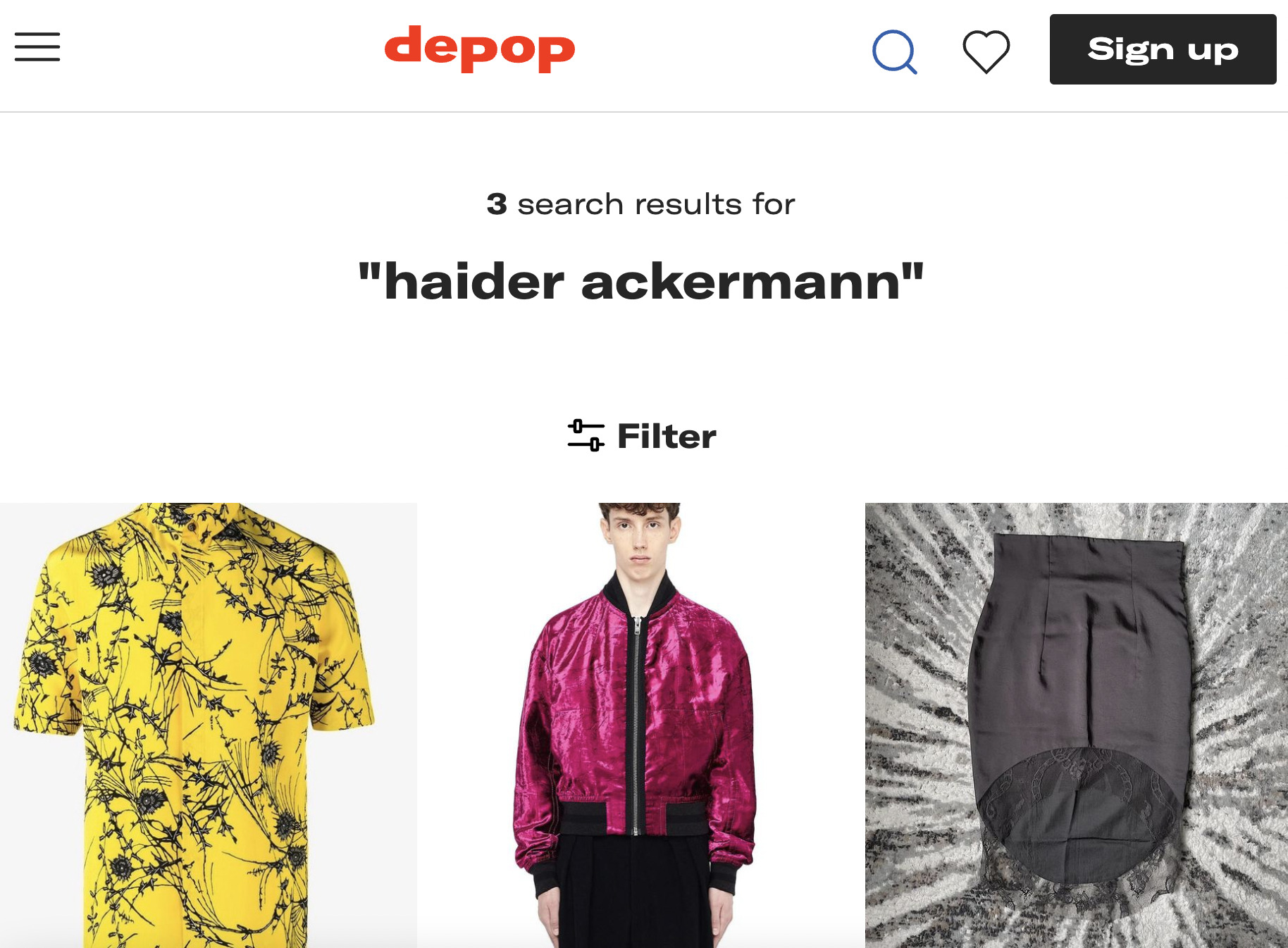 Exemple d’annonces sur le site Depop.