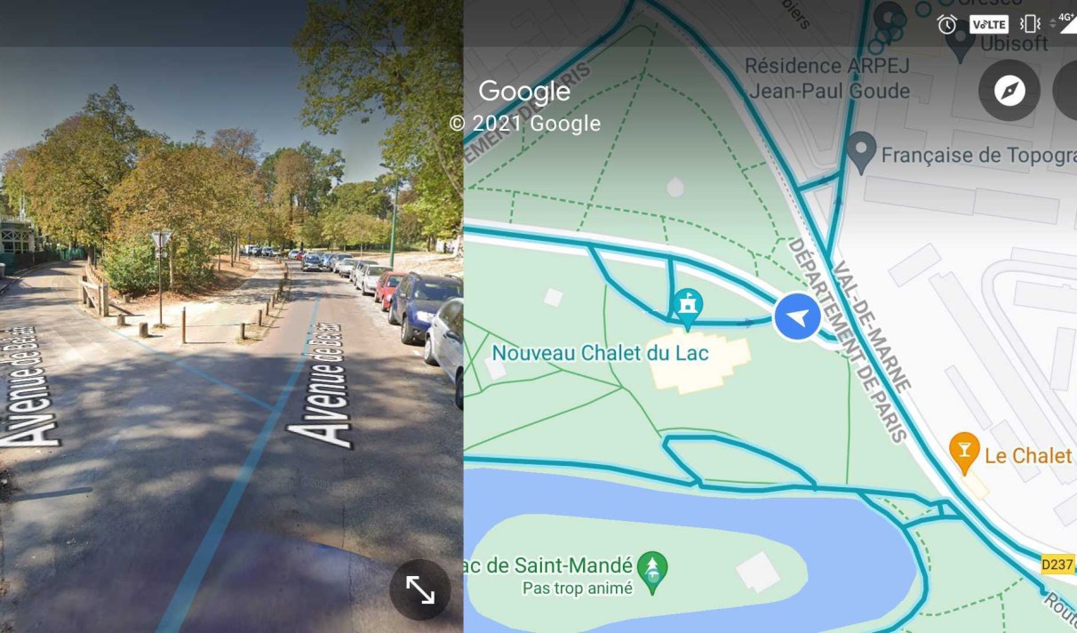 Le saviezvous ? L'app Google Maps peut afficher Street View en même temps